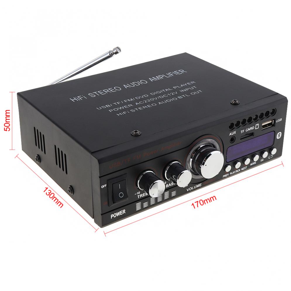 Cars subwoofer amplifier DC12V/AC220V 2CH Hi-Fi Car Stereo Audio Power Amplifier Digital Player
