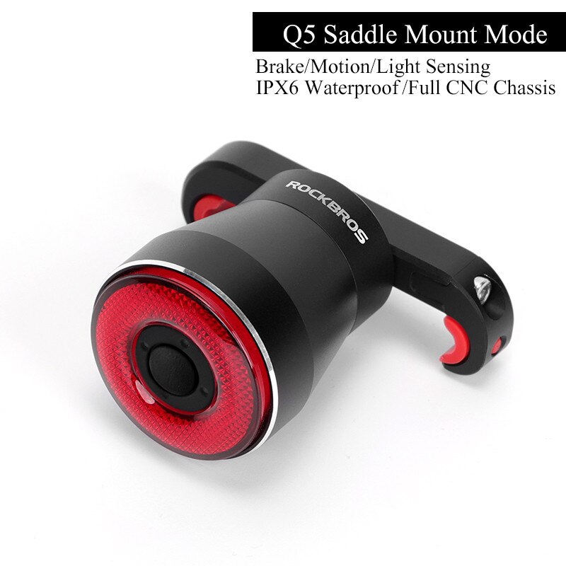 ROCKBROS Bike Light Q5 Smart Sensor USB LED Rear Cycling Lights MTB Taillight bike accessories luz bicicleta Bicycle Back Light: TL907Q51