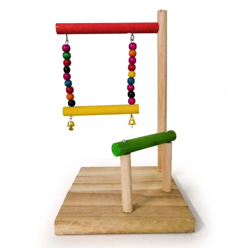 Parrot Wooden Playground Training Perch Platform Hanging Cage Decoration Bird
