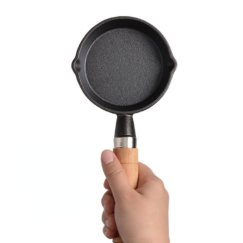 Mini olla de hierro fundido para huevos fritos, artefacto para dumplings, aceite , sartén pequeña especial para aceite, sartén antiadherente