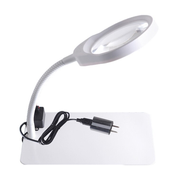 5x 8x 10x Lupe LED Schreibtisch Licht Tageslicht Lupe Tisch Lampe 48 LED Multi-funktion Schreibtisch Vergrößerungs Lampe: EU Stecker / 5X