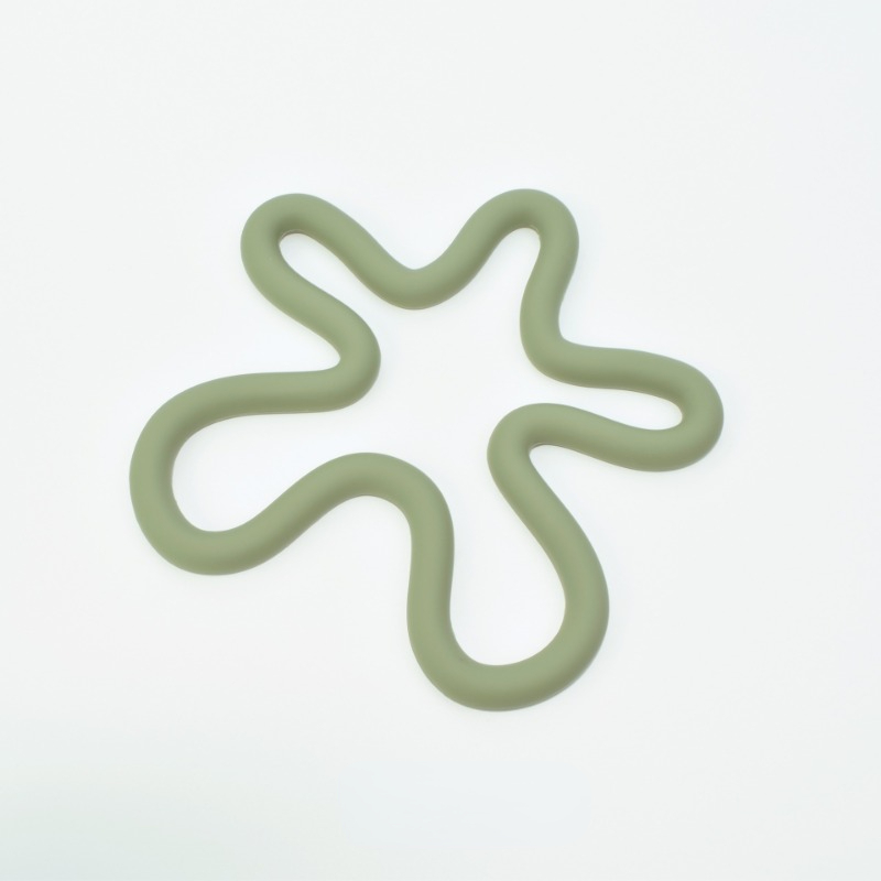 Posavasos geométricos de silicona resistentes al calor, posavasos antideslizantes para tazas de bebidas, mantel individual para mesa, accesorios de cocina, almohadillas para posavasos: Verde