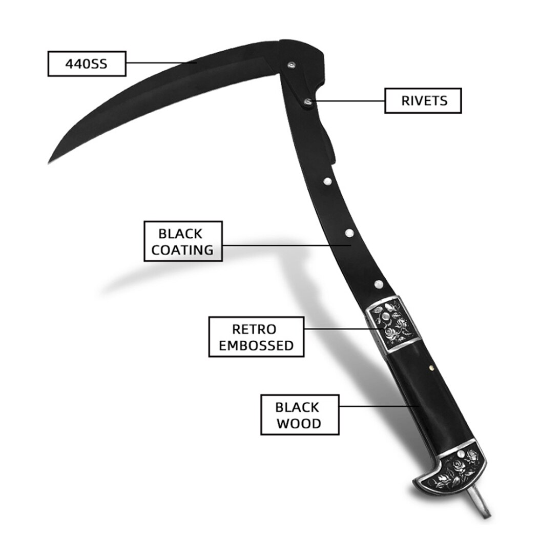 Szybko otwierany składany sierp drobny drewniany uchwyt sierp ogrodowy koszenie sierp, zewnętrzne narzędzia kempingowe