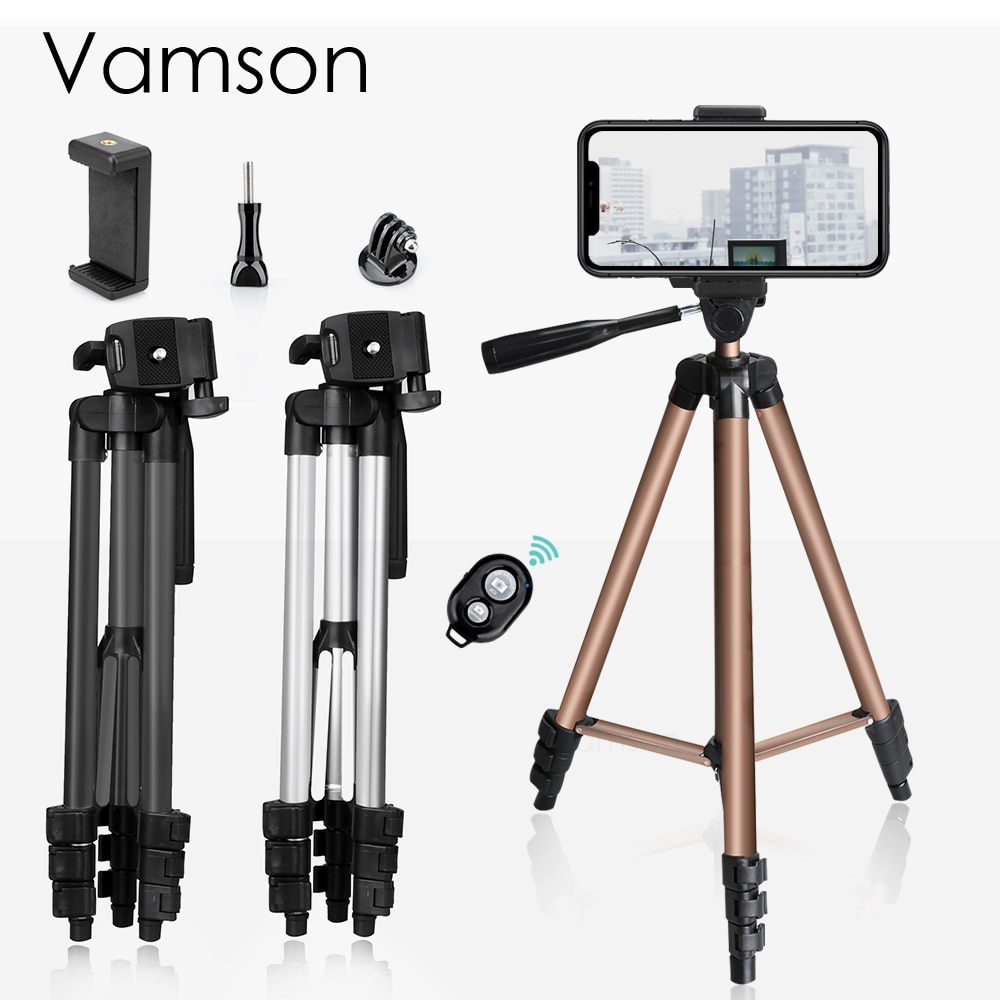 for Camera Tripod Travel Monopod Adjustable Stand with Phone Holder for Gopro hero 8 Black 7 6 for Camcorder Video Vlog
