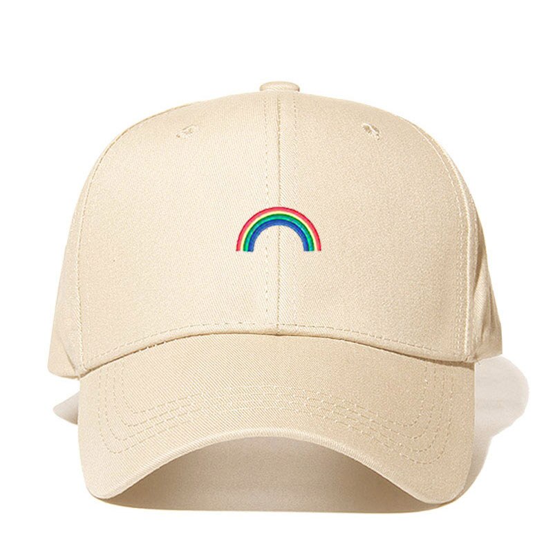 Nuovo Berretto da Baseball Del Ricamo Arcobaleno Papà Caps Unisex Degli Uomini Delle Donne Del Cappello di Snapback Berretto Da Baseball del Cotone Dropshipping: Beige