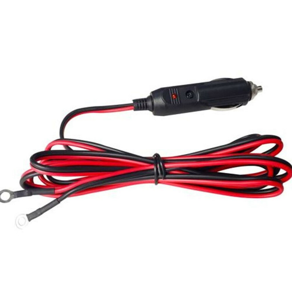 12V Heavy Duty 15A Car Cigar Lighter Male Plug Adapter Cord Wire Cable 1M With Green LED Indicator Light