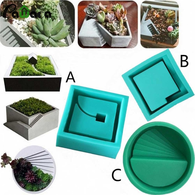 Molds for Concrete Flower pot ,Cement Molds Succulent Plants Pot Mold Concrete Planters Molds