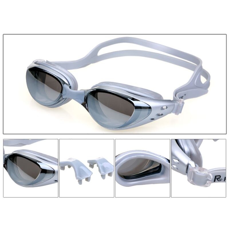 Unisex Grote Frame Plating Waterdicht En Anti-Fog Zwembril Verstelbare Bril Zwemmen Waterdichte Siliconen Swim Eyewear