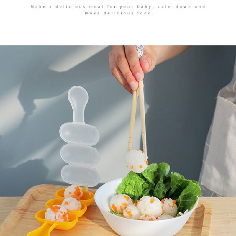 1pcs Balls Maker Mold With Spoon Rice Kitchen DIY Sushi Mini Rice Tools Ball Molds Rice Meat Vegetables Making Kitchen