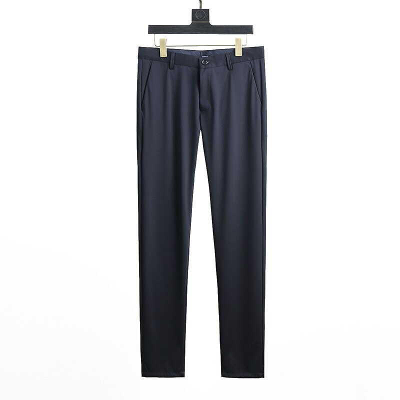 Mænd luksus jakkesæt bukser social business kjole bukser herre slim fit formelle klassiske bukser forår efterår mænd bryllup bukser: Mørkeblå / 31
