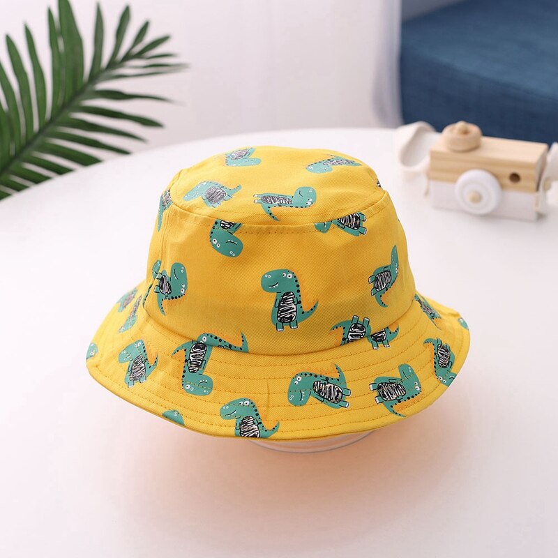 Dinosaure impression chapeau bébé chapeau dessin animé chapeau coton seau chapeau enfants été chapeau de soleil enfant en bas âge garçons filles chapeau