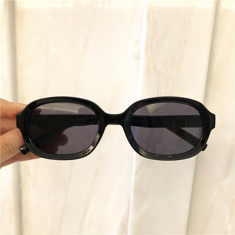 Vem sötnos trendiga 90s solglasögon dammärke retro oval båge solglasögon nyanser korea stil sunnies kvinnlig  s161: C1 svarta