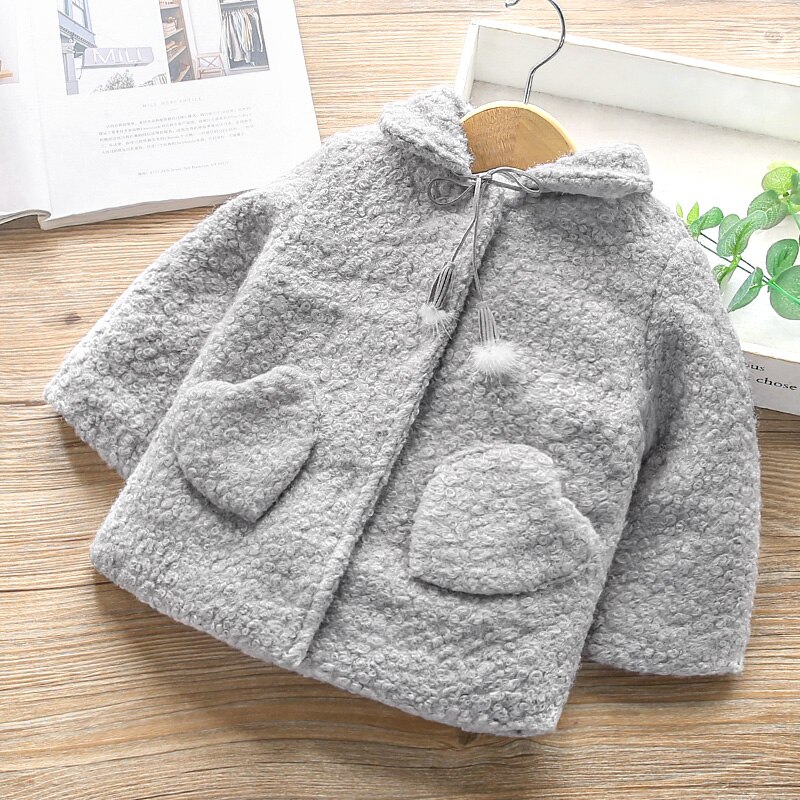Girl's cotton-padded coat thick: Gray / 2T