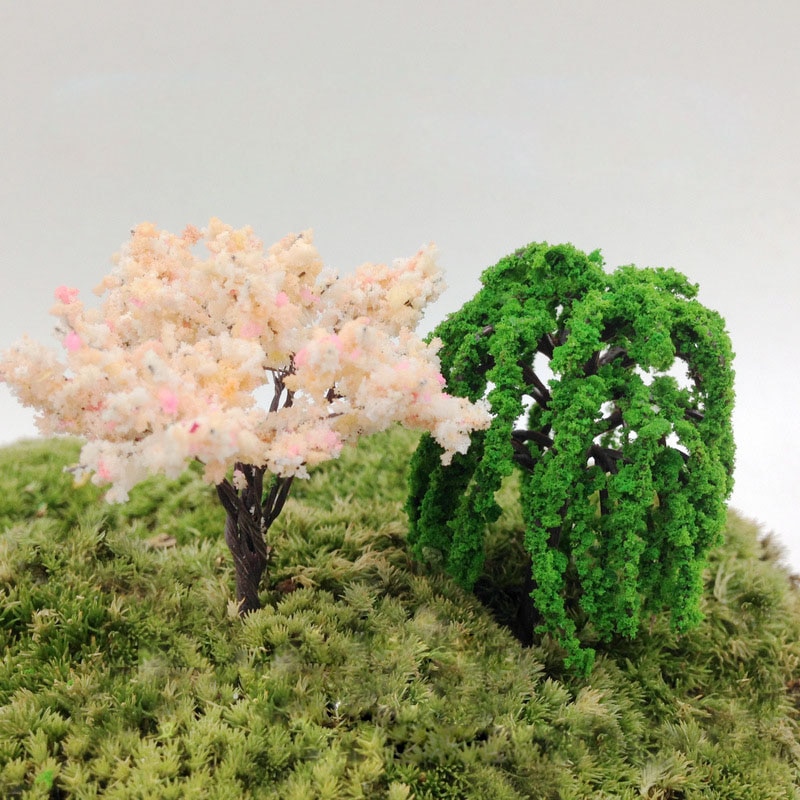 min order $10, Mini world landscaping decorative micro mini artificial cherry tree peach tree willow DIY accessories material