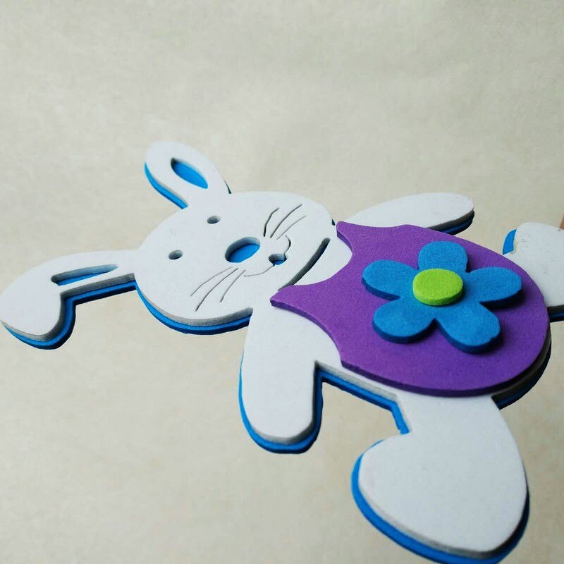 1bag/LOT,EVA foam 3D rabbit without stickers Kindergarten crafts Scrapbooking kit.Pocket craft Easter crafts Classic toys OEM