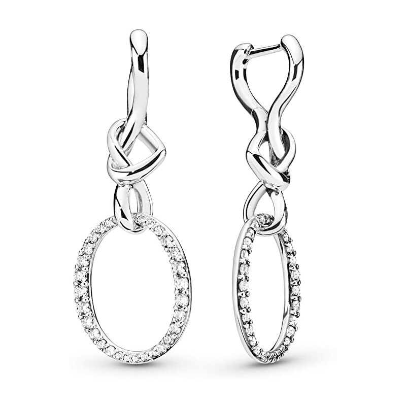 Collar con abalorio en forma de corazón anudado para mujer, conjunto de pendientes, joyería romántica de lujo, Original, 100% S925: 298110CZ