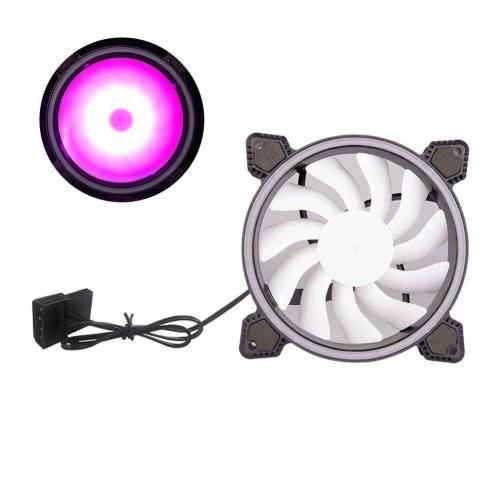 Mute LED RGB Light Color Changing Heatsink Cooling Fan Computer Case Cooler: Pink