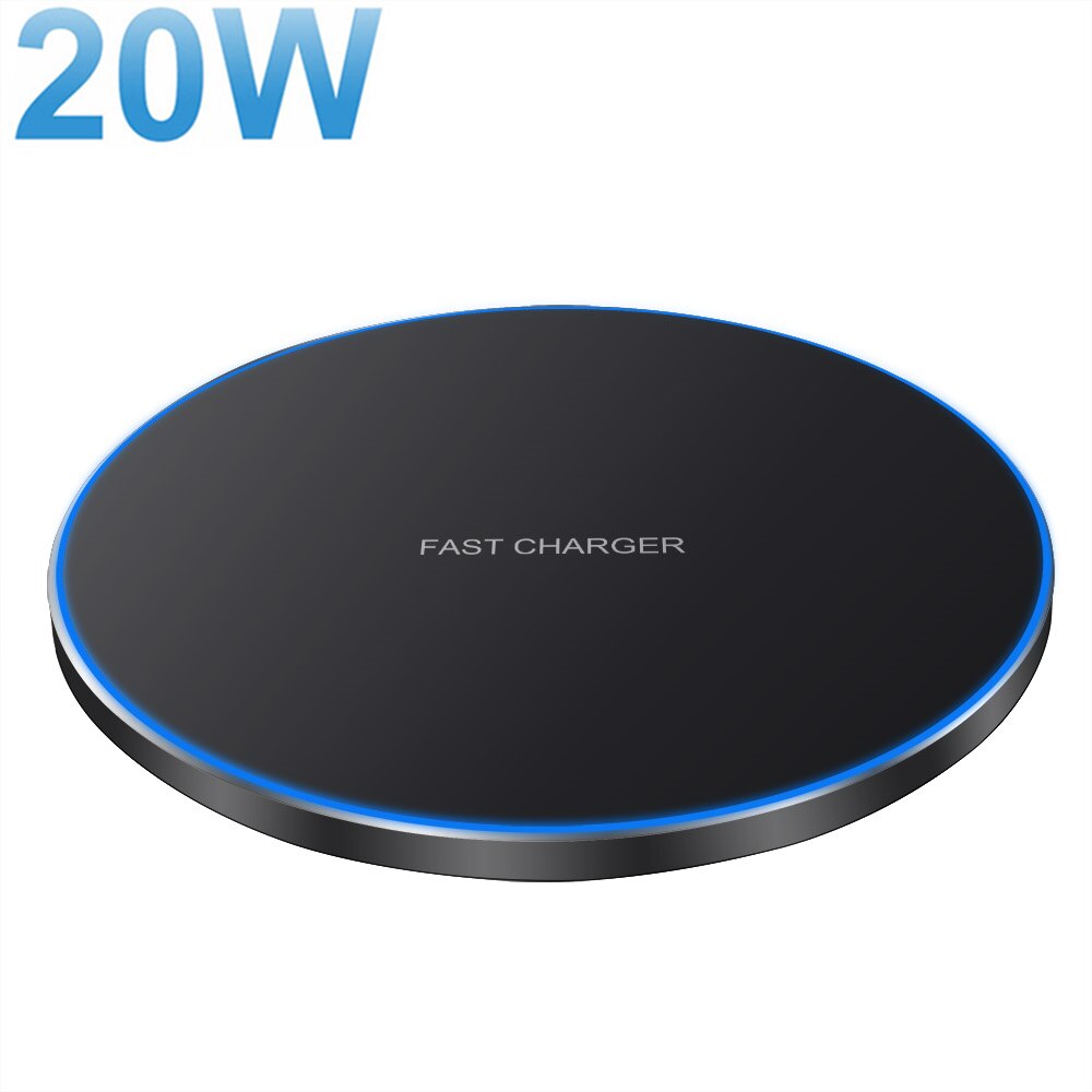 FDGAO 30W Wireless Charger For Samsung S21 S20 S10 S9 15W Qi Quick Charge Type C USB Fast Charging for iPhone 13 12 11 X XR XS 8: 20W Black