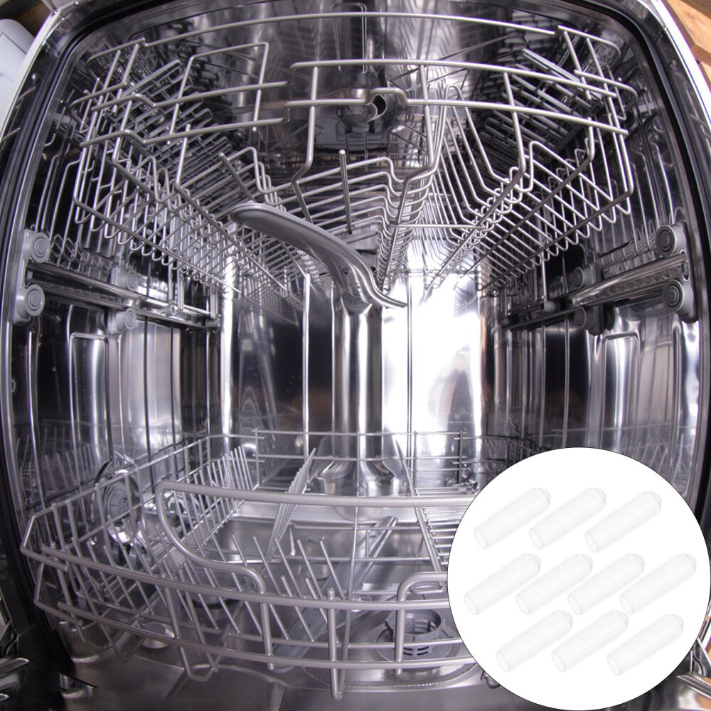 200Pcs Vaatwasser Rack Cap Duurzaam Mini Flexibele Vervanging Transparante Beschermende Cap Ronde End Cap Tip Tine Cover Voor Plank