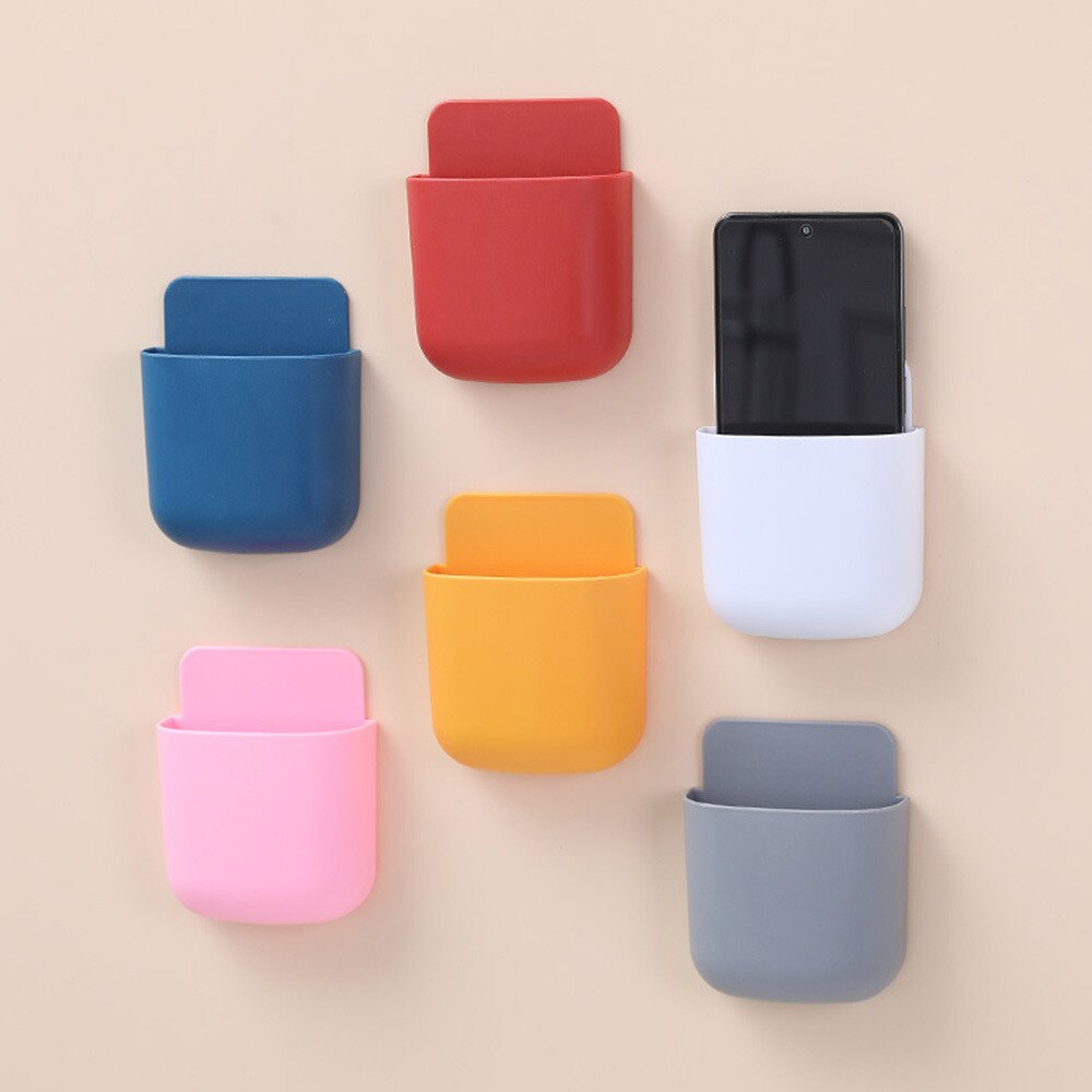 Wall Mounted Storage Box Mobile Phone Plug Holder Stand Rack Remote Control Storage Organizer Case For Air Conditioner TV