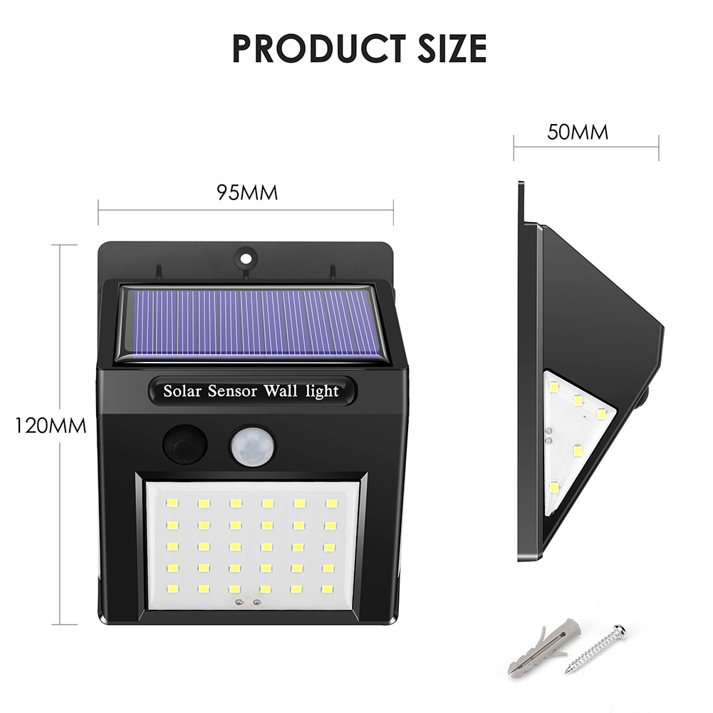 30/40 LED Outdoor Solar Light PIR Motion Sensor 4pcs Solar Wall Lamp Waterproof Energy Saving Emergency Garden Yard Lights