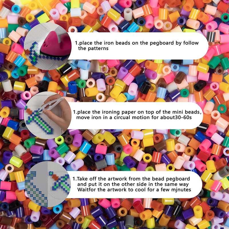 1000 sztuk/paczka 2.6mm Mini koraliki bezpiecznikowe Pixel Puzzle koraliki do topienia żelaza do tworzenia biżuterii DIY wysokiej jakości ręcznie robiona zabawka edukacyjna