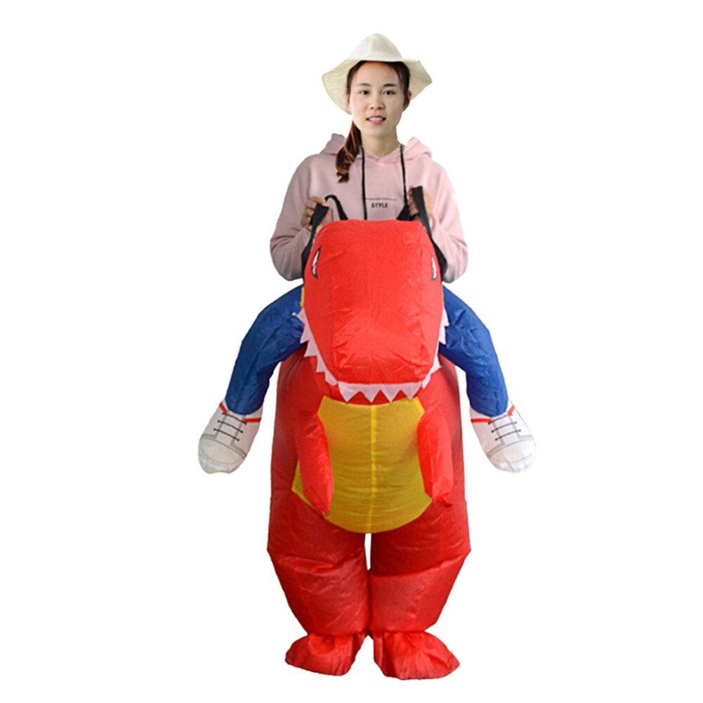 Waterdichte Dinosaurus Opblaasbare Kerstman Kangoeroe Handstand Clown Kostuums Party Pak Volwassenen Cosplay Jurk Rekwisieten Decor: Dinosaur Red