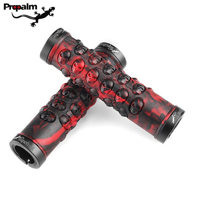 Propalm Bicycle Grips Anti-skid Comfortable Rubber Bike Handlebars Grips Lock-on Mountain Road Bike Handle Bar Grips For Cycling: 702EP Red
