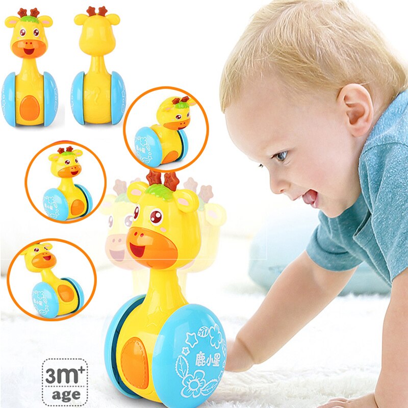 Baby Rattles Tumbler Doll Baby Toys Sweet Bell Music Roly-poly Learning Education Toys Baby Bell Baby Toys