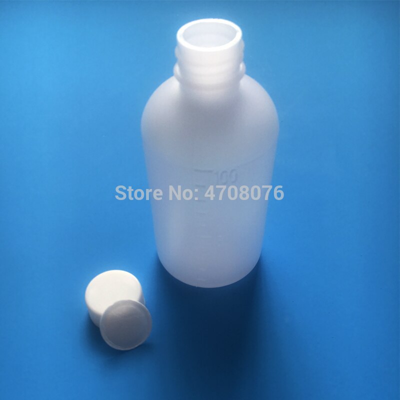 100ml 40pcs/pack PE lab reagent bottle with scale Plastic sample bottle with screw cover narrow mouth round for chemical test