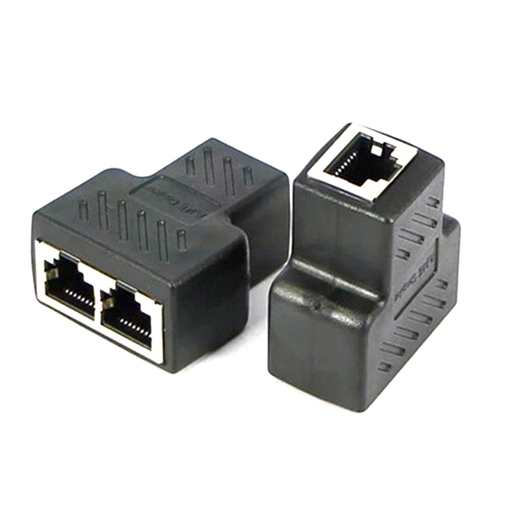 1 To 2 Ways RJ45 Ethernet LAN Network Splitter Double Adapter Ports Coupler Connector Extender Adapter Plug