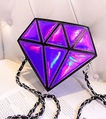 Super qualidade mulheres sacos 3d forma de diamante ombro corrente senhora menina mensageiro pequeno crossbody satchel noite zíper hangbags: E
