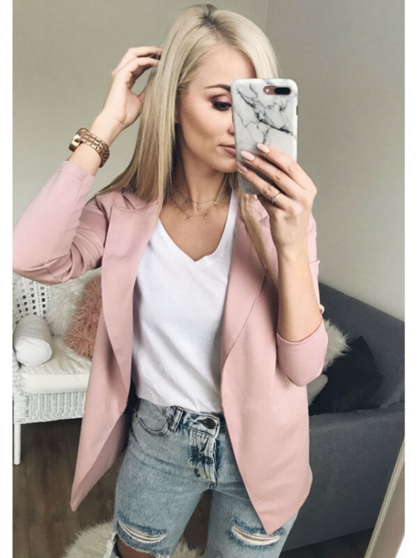 Chaqueta Casual de manga larga de mujer abrigo de negocios partes de arriba tipo americana prendas de vestir traje