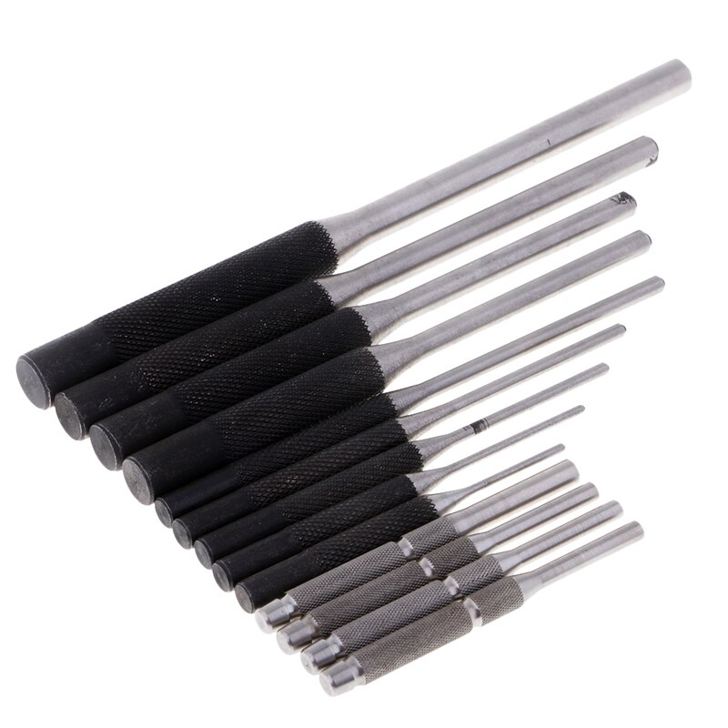9Pcs Roll Pin Punch Set En 4Pcs Hollow End Starter Punch Tool Met Rode Case
