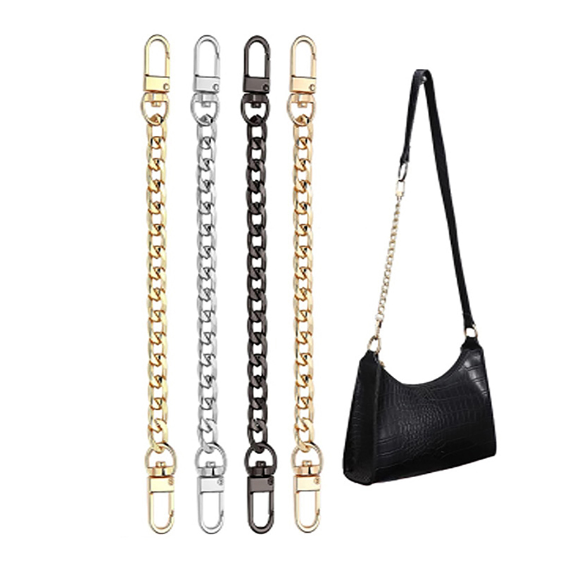 Kettentaschenriemen-Zubehör 20cm Verlängerungskette Taschenmetallkette Einfarbige DIY-Kette Langlebige Gold Silber Schwarz Gürtel