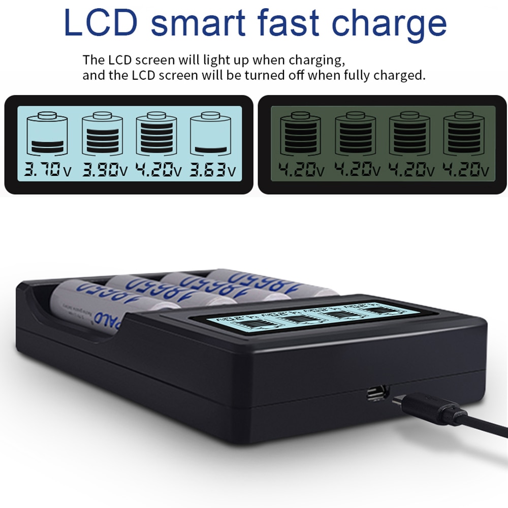 PALO 3.7V 18650 charger 16350 14500 18500 lithium Battery Charger USB smart charger for 18650 rechargeable 3.7V battery charger