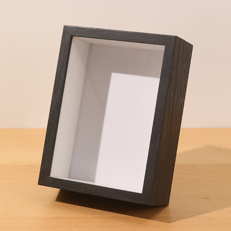 3/5 cm tiefer, transparenter Schattenkastenrahmen, Blumenstrauß-Display, Blumenkoffer, tief für Bastelarbeiten, 3D-Bild, Erinnerungsstücke, Memory, Holztischplatte: 5 zoll / Blau