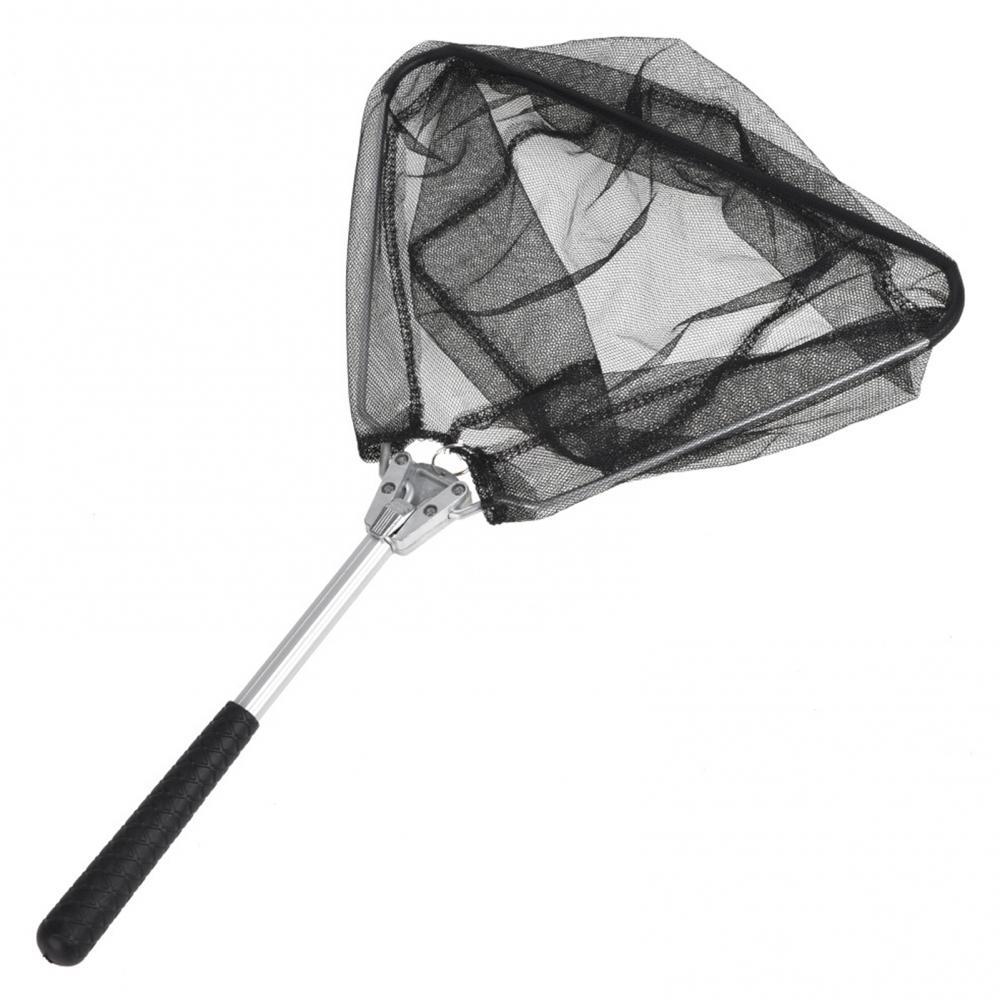 Aluminum Alloy Folding Net Foldable Triangle Retractable Fishing Telescoping Landing Pole Landing For Fly Fishing
