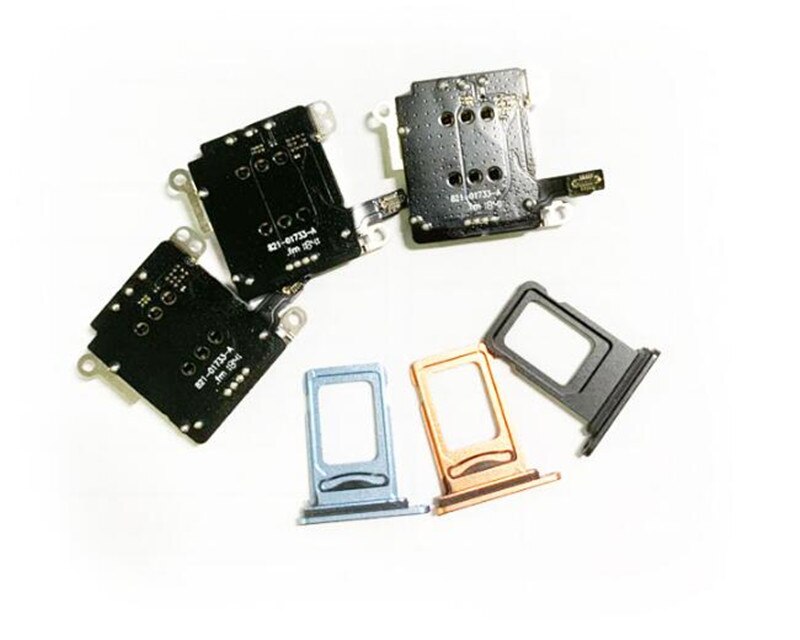 2 Sets/partij Voor Iphone Xr Dual Sim Card Reader Flex Kabel + Sim-kaart Lade Houder Slot Adapter Vervanging