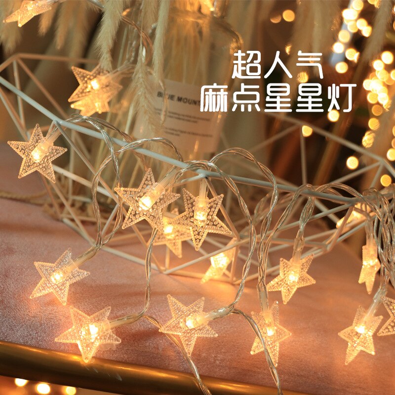 3m 20 LED Schnur Licht Girlande Stern Mond Gebühr Lichter Ramadan Dekorationen für Heimat Hochzeit Lichter für Zimmer vorhang Dekor: Stern- warm Weiß