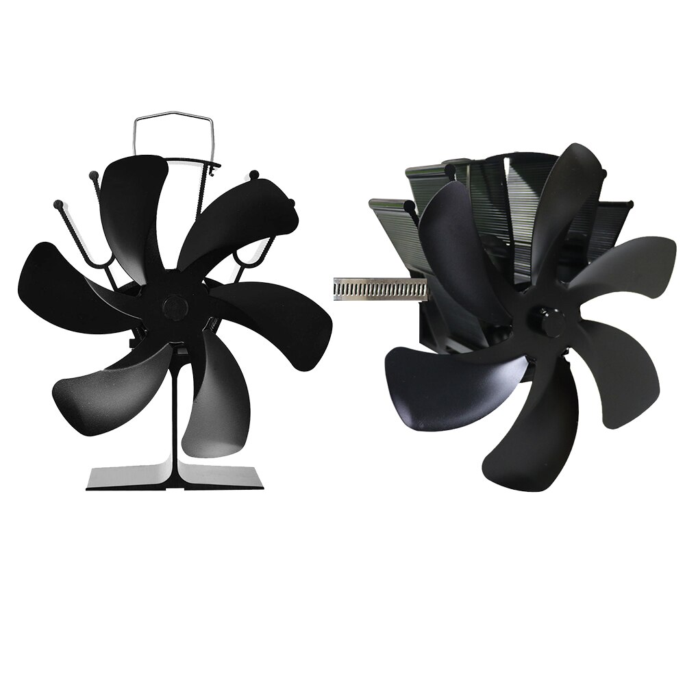 6 Blades Hanging Heat Powered Stove Fan Eco Fireplace Fan Stand Wood Burner Quiet Energy Saving Home Efficient Heat Distribution
