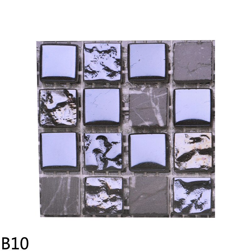 10PCS 10*10cm Waterproof Mosaic Wall Sticker PVC Colorful Wall Tile For DIY Kitchen Bathroom Home Decoration Backsplash Stickers: B10-10PCS