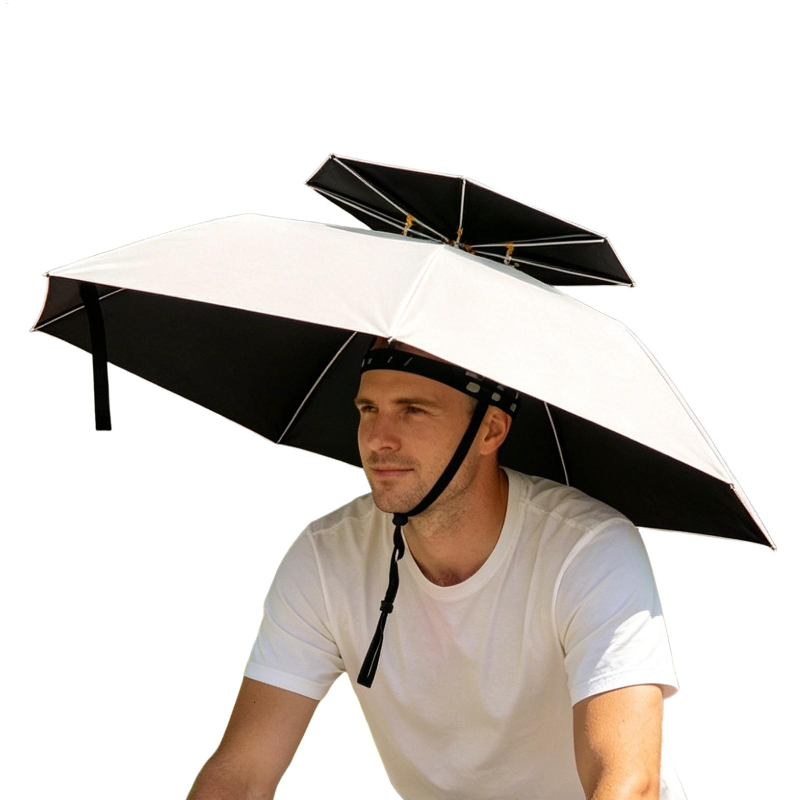 Draagbare hoofdparasol, draagbare zonnescherm regenhoed, geventileerde buitenparasol voor kamperen en wandelen
