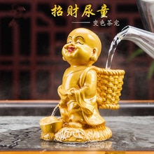 Home Color Change Tea Pet Water Spray Little Monk Chinese Tea Mini Tea Pet Decoration