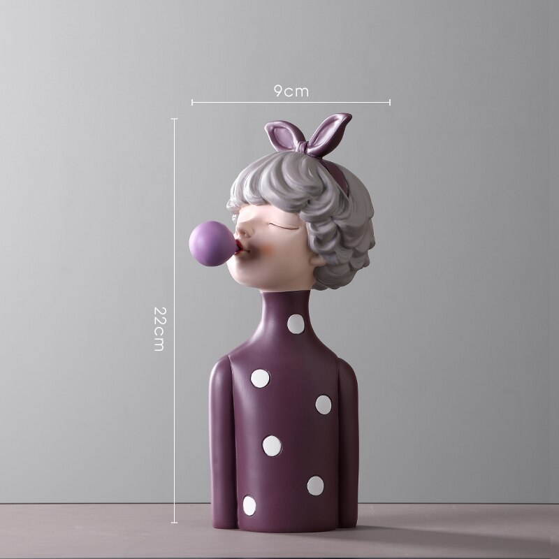 Estatua de chica nórdica para decoración del hogar, escultura de resina moderna para oficina y sala de estar, figuritas decorativas para interiores, accesorios de decoración del hogar: E