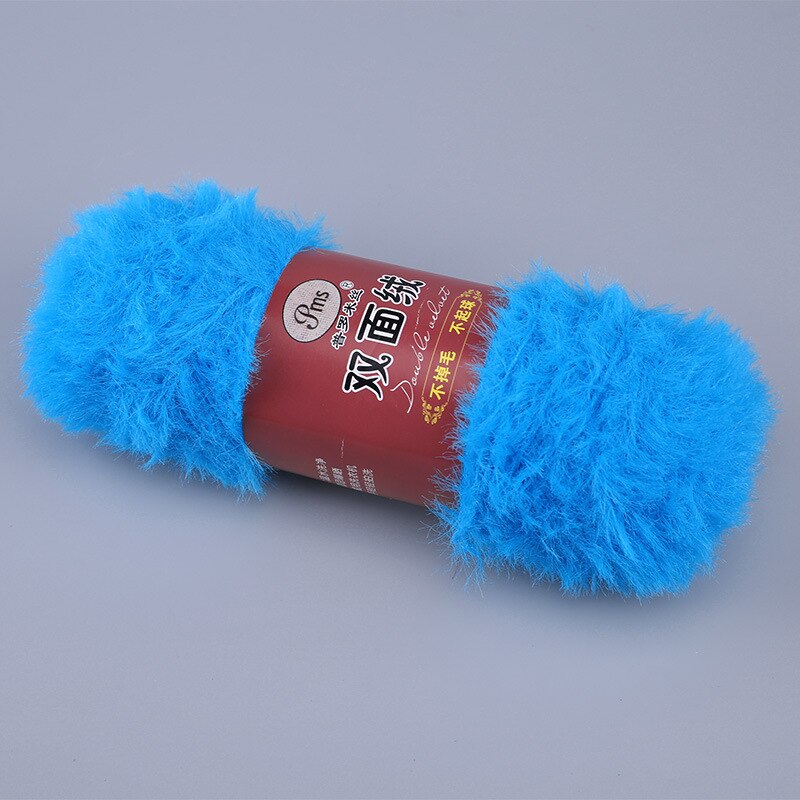 100g/ pelotes de fil à tricoter à la main double face à poils longs en vison doux et cachemire, 100%  fils à crocheter en nylon  jk497 fausse fourrure, corail et velours: 25
