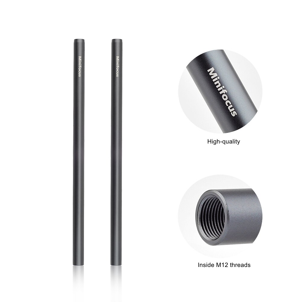 15mm Rod DSLR Camera Rig 15mm Shoulder Rig Video Camera Cage Rail Rod Support System Aluminum Gray Length 6 8 10 12 inch Optiona