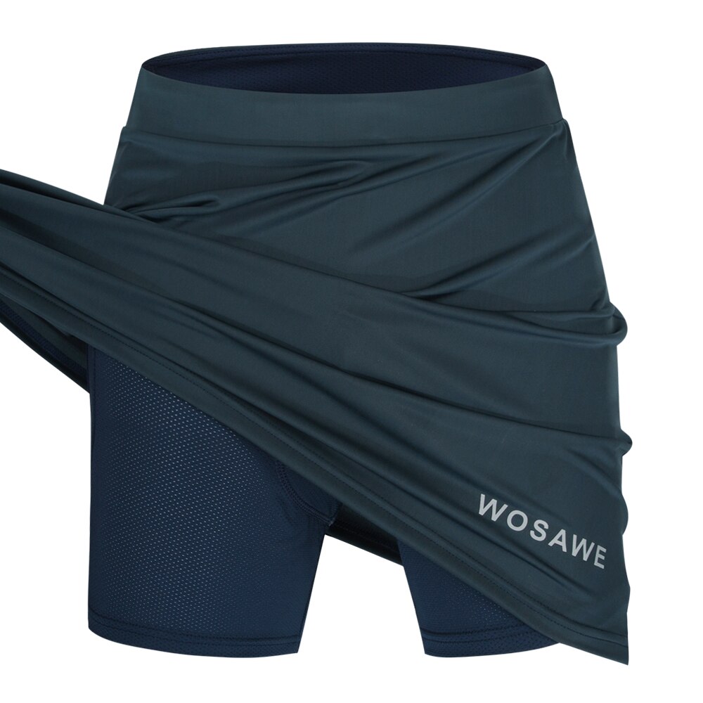 Wosawe kvinder cykelshorts silica gel polstret stødsikker mtb mountain racing cykel nederdel cykelundertøj underbukser: Bl119 blå / Xl