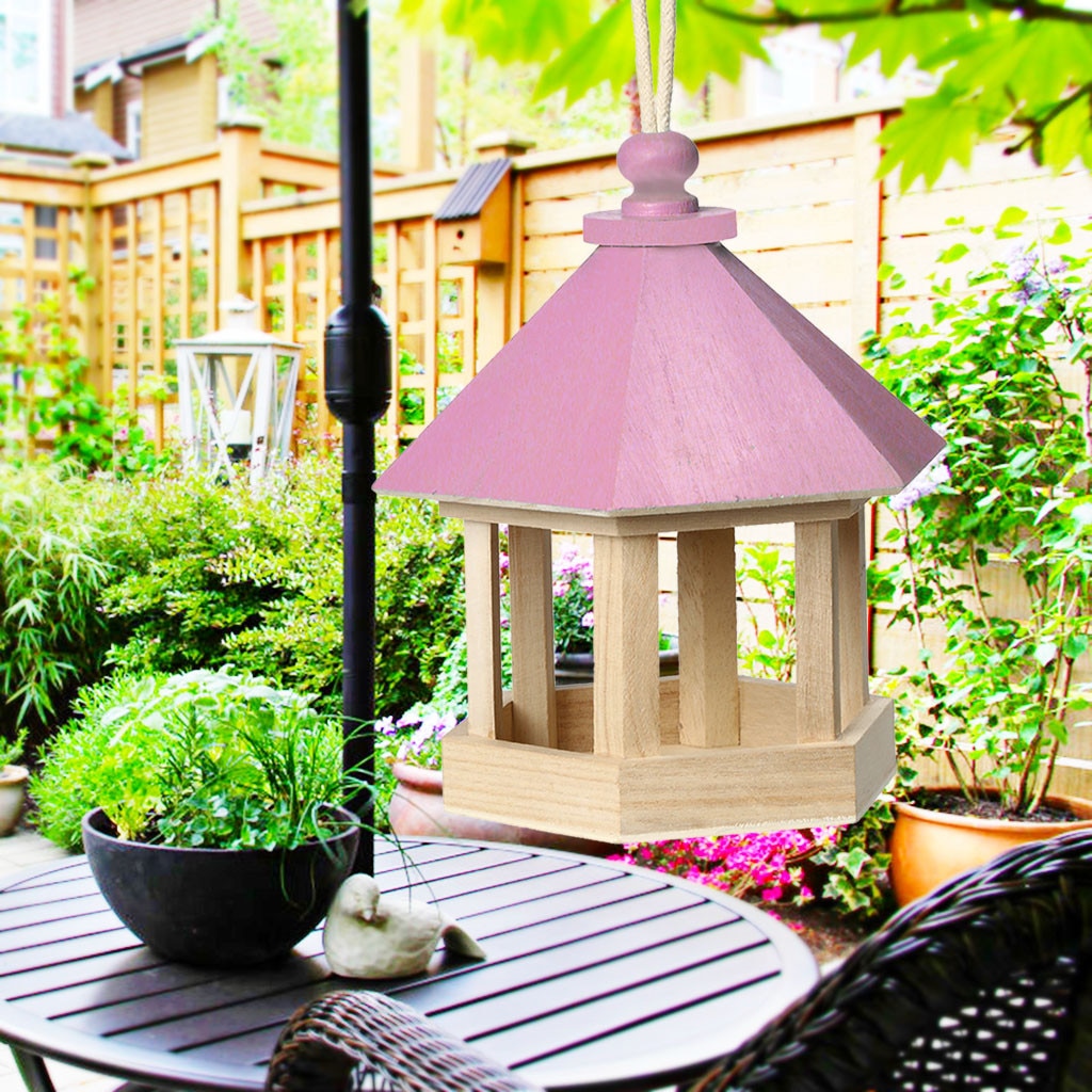 Wooden Bird Nest Hanging Bird House Natural Wooden Bird Cage Resting Place Wall-Mounted Outdoor Birdhouse Wooden Box