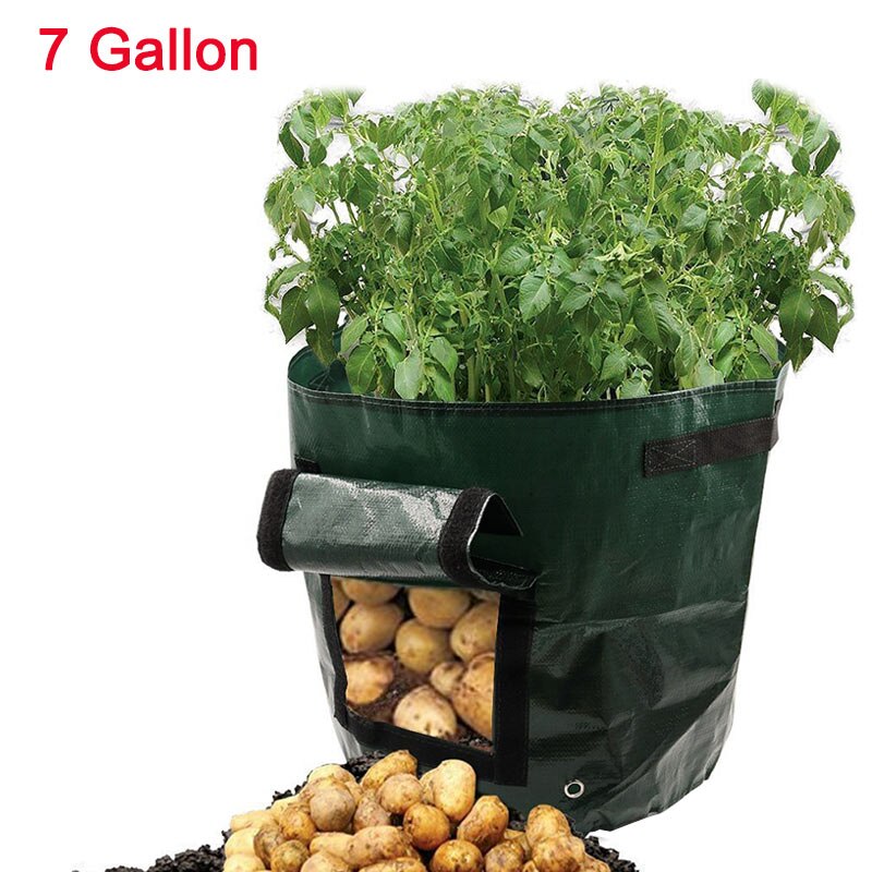 Vegetable Plant Grow Bag Garden Supplies PE Cloth 1Pcs DIY Potato Grow Planter Thicken Garden Pot Planting Container Bag: 7 gallon
